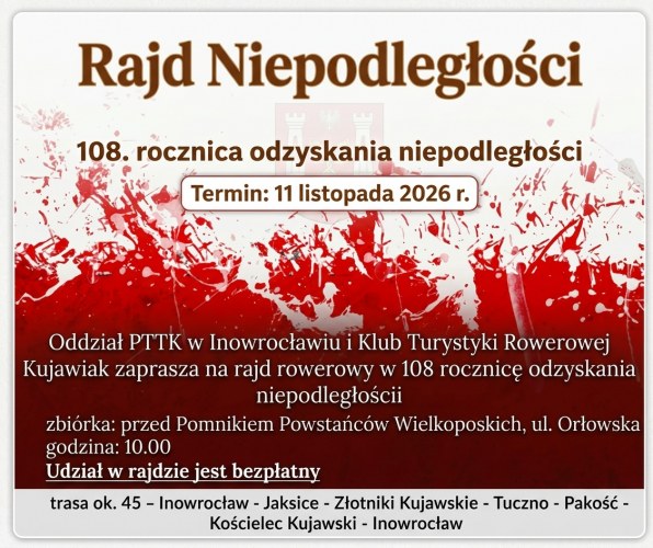 Kujawskie szlaki z Qemetica. Rajd Niepodległości.